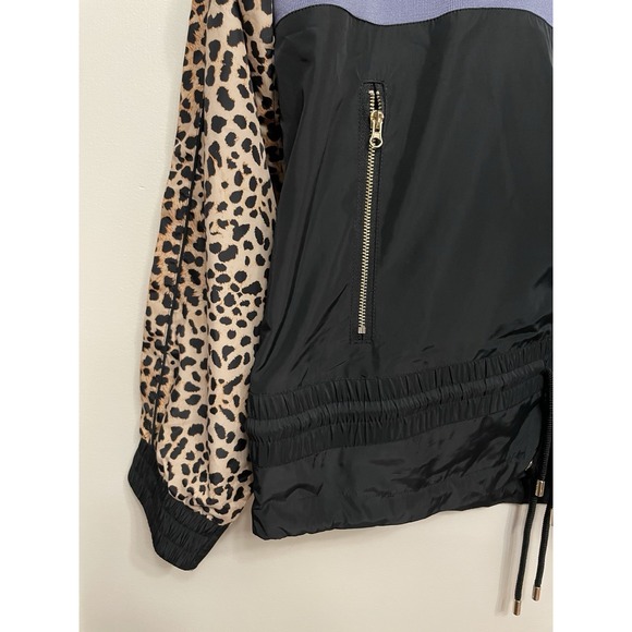 P.E Nation Man Down Jacket Women Medium Leopard Hooded Active Pocket Drawstring - Picture 5 of 9